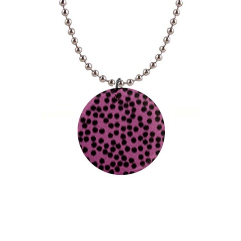 Cheetah 1  Button Necklace from ArtsNow.com Front