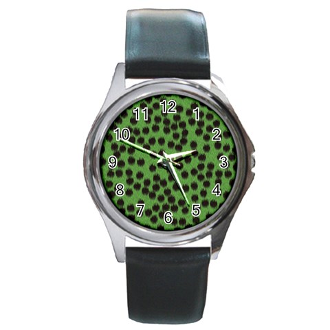 Cheetah Round Metal Watch from ArtsNow.com Front