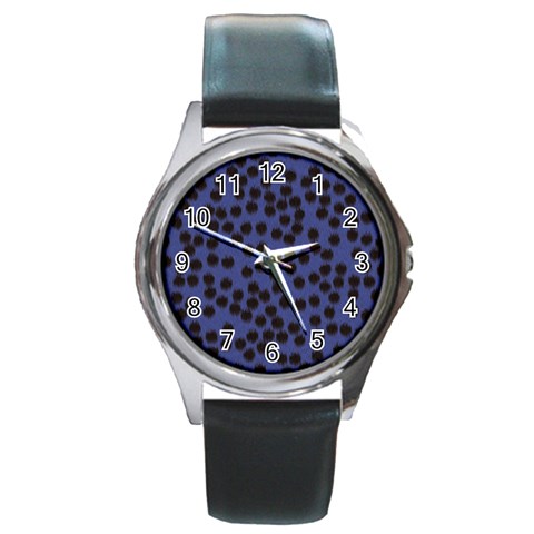 Cheetah Round Metal Watch from ArtsNow.com Front