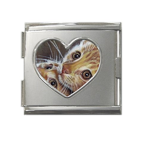 two_cats_closeup Mega Link Heart Italian Charm (18mm) from ArtsNow.com Front