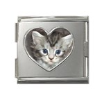 Pictures_of_Kittens_Cats-Kitten_Head Mega Link Heart Italian Charm (18mm)