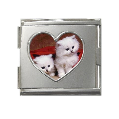 catsRT Mega Link Heart Italian Charm (18mm) from ArtsNow.com Front