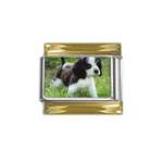 ToyDog_ss_215 Gold Trim Italian Charm (9mm)