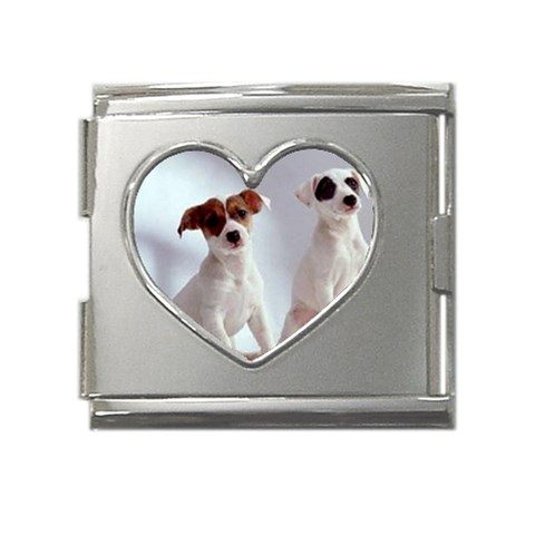 spot3 Mega Link Heart Italian Charm (18mm) from ArtsNow.com Front