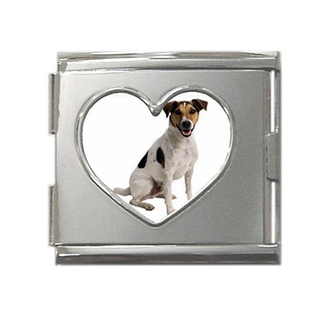 happy_dog1 Mega Link Heart Italian Charm (18mm) from ArtsNow.com Front