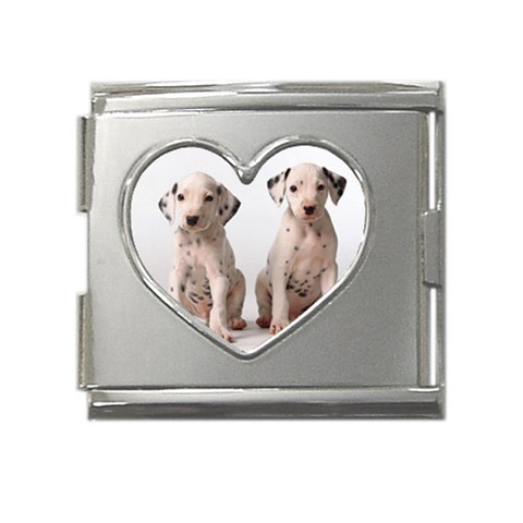 dogs Mega Link Heart Italian Charm (18mm) from ArtsNow.com Front