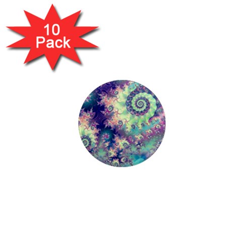 Violet Teal Sea Shells, Abstract Underwater Forest 1  Mini Magnet (10 pack)  from ArtsNow.com Front