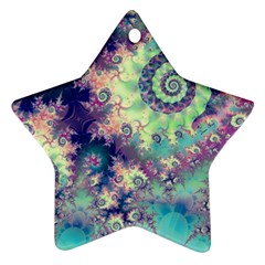 Violet Teal Sea Shells, Abstract Underwater Forest Star Ornament (Two Sides) from ArtsNow.com Front