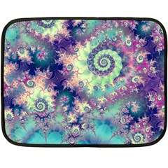 Violet Teal Sea Shells, Abstract Underwater Forest Mini Fleece Blanket(Two Sides) from ArtsNow.com 35 x27  Blanket Back