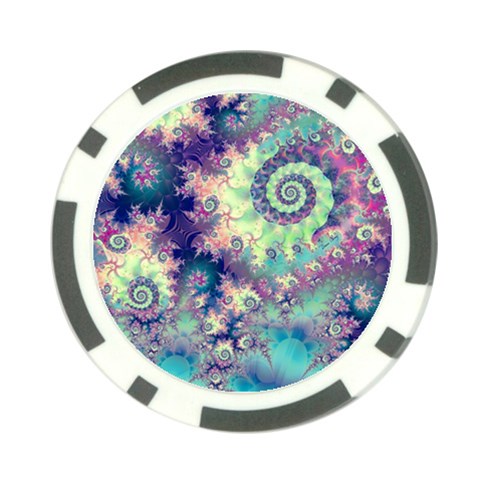 Violet Teal Sea Shells, Abstract Underwater Forest Poker Chip Card Guard (10 pack) from ArtsNow.com Front