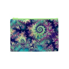 Violet Teal Sea Shells, Abstract Underwater Forest Cosmetic Bag (Medium) from ArtsNow.com Front