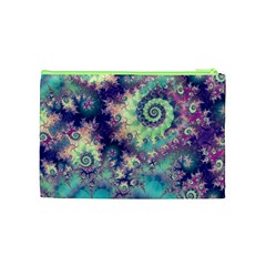 Violet Teal Sea Shells, Abstract Underwater Forest Cosmetic Bag (Medium) from ArtsNow.com Back