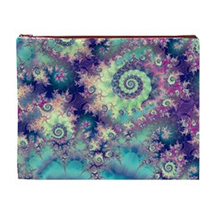 Violet Teal Sea Shells, Abstract Underwater Forest Cosmetic Bag (XL) from ArtsNow.com Front