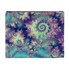 Violet Teal Sea Shells, Abstract Underwater Forest Cosmetic Bag (XL) from ArtsNow.com Back