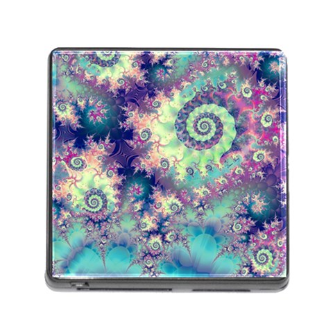 Violet Teal Sea Shells, Abstract Underwater Forest Memory Card Reader with Storage (Square) from ArtsNow.com Front