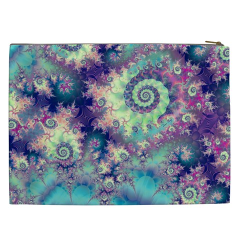 Violet Teal Sea Shells, Abstract Underwater Forest Cosmetic Bag (XXL) from ArtsNow.com Back