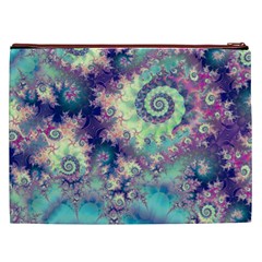 Violet Teal Sea Shells, Abstract Underwater Forest Cosmetic Bag (XXL) from ArtsNow.com Back