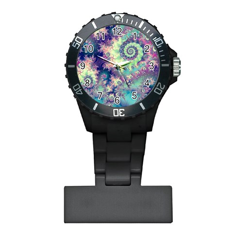 Violet Teal Sea Shells, Abstract Underwater Forest Nurses Watch from ArtsNow.com Front