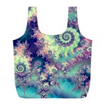 Violet Teal Sea Shells, Abstract Underwater Forest Full Print Recycle Bag (L)