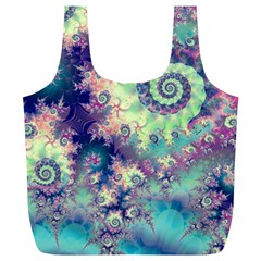 Violet Teal Sea Shells, Abstract Underwater Forest Full Print Recycle Bag (XL) from ArtsNow.com Front