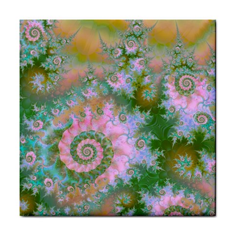 Rose Forest Green, Abstract Swirl Dance Ceramic Tile from ArtsNow.com Front