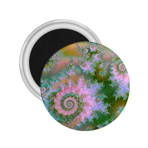 Rose Forest Green, Abstract Swirl Dance 2.25  Button Magnet from ArtsNow.com Front