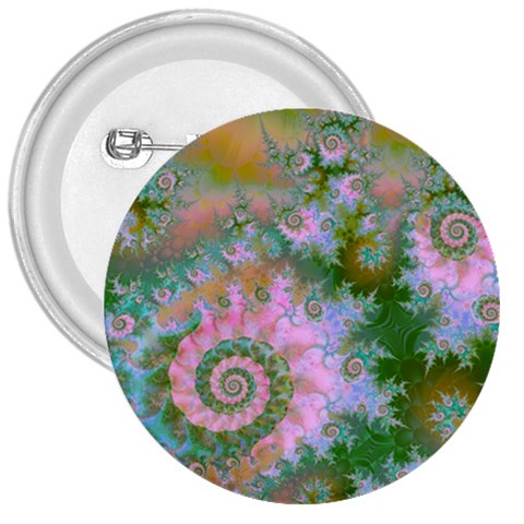 Rose Forest Green, Abstract Swirl Dance 3  Button from ArtsNow.com Front