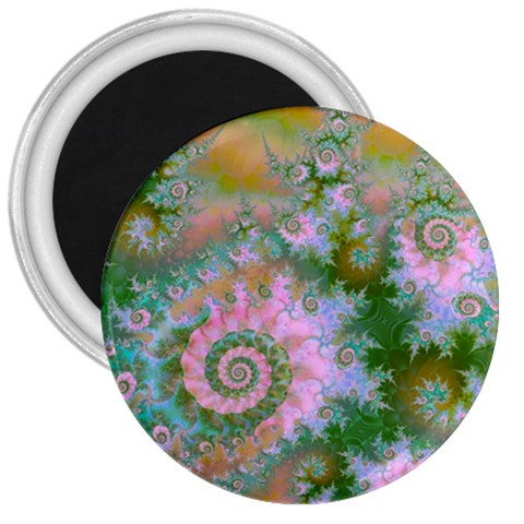 Rose Forest Green, Abstract Swirl Dance 3  Button Magnet from ArtsNow.com Front