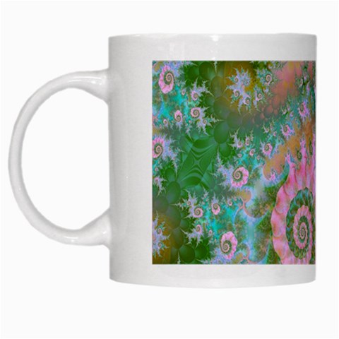 Rose Forest Green, Abstract Swirl Dance White Coffee Mug from ArtsNow.com Left