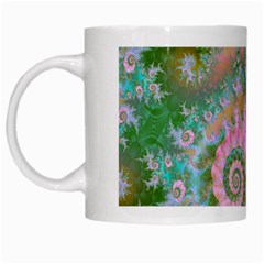 Rose Forest Green, Abstract Swirl Dance White Coffee Mug from ArtsNow.com Left