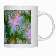 Rose Forest Green, Abstract Swirl Dance White Coffee Mug from ArtsNow.com Right