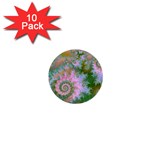 Rose Forest Green, Abstract Swirl Dance 1  Mini Button (10 pack)