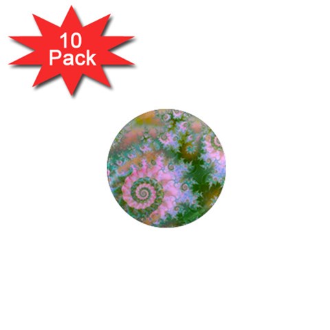 Rose Forest Green, Abstract Swirl Dance 1  Mini Button Magnet (10 pack) from ArtsNow.com Front