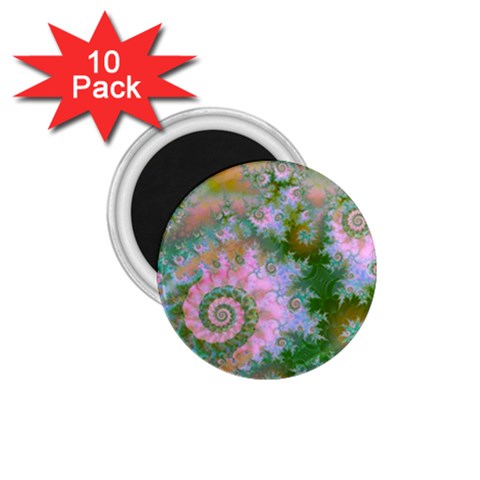 Rose Forest Green, Abstract Swirl Dance 1.75  Button Magnet (10 pack) from ArtsNow.com Front