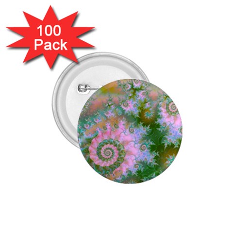 Rose Forest Green, Abstract Swirl Dance 1.75  Button (100 pack) from ArtsNow.com Front