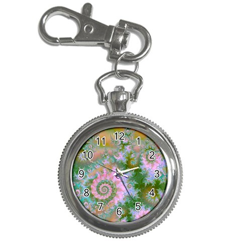 Rose Forest Green, Abstract Swirl Dance Key Chain Watch from ArtsNow.com Front