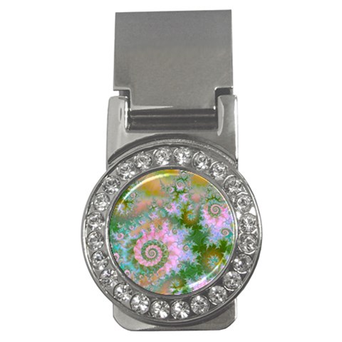 Rose Forest Green, Abstract Swirl Dance Money Clip (CZ) from ArtsNow.com Front