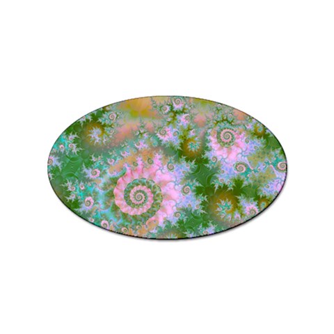 Rose Forest Green, Abstract Swirl Dance Sticker (Oval) from ArtsNow.com Front