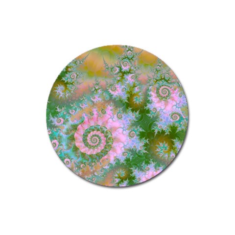 Rose Forest Green, Abstract Swirl Dance Magnet 3  (Round) from ArtsNow.com Front