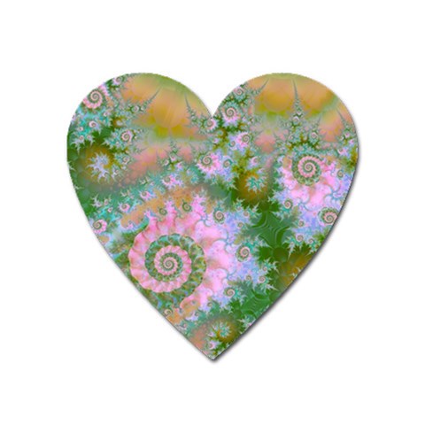 Rose Forest Green, Abstract Swirl Dance Magnet (Heart) from ArtsNow.com Front