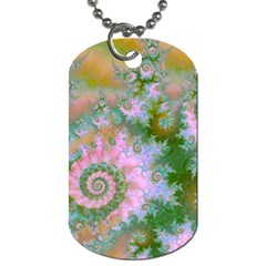 Rose Forest Green, Abstract Swirl Dance Dog Tag (Two Front