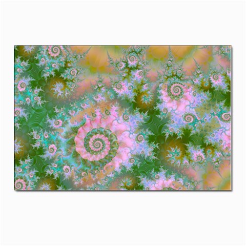 Rose Forest Green, Abstract Swirl Dance Postcard 4 x 6  (10 Pack) from ArtsNow.com Front