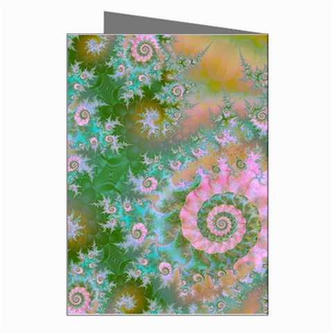 Rose Forest Green, Abstract Swirl Dance Greeting Card from ArtsNow.com Right