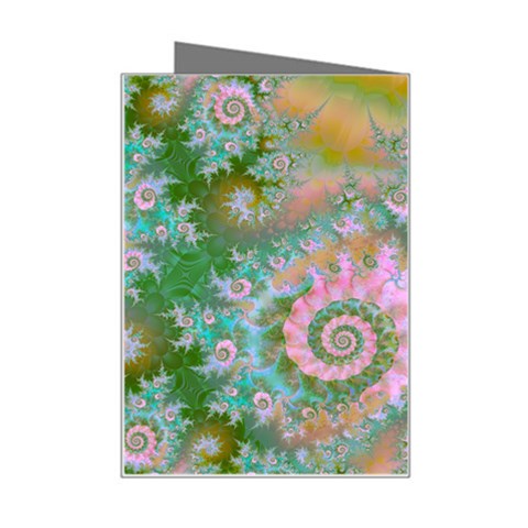 Rose Forest Green, Abstract Swirl Dance Mini Greeting Card from ArtsNow.com Right