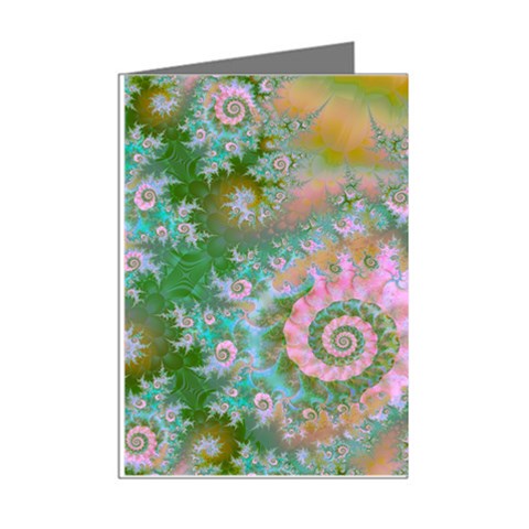 Rose Forest Green, Abstract Swirl Dance Mini Greeting Card (8 Pack) from ArtsNow.com Right