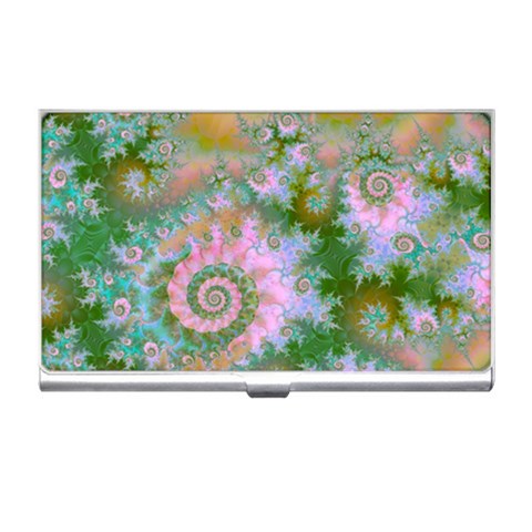 Rose Forest Green, Abstract Swirl Dance Business Card Holder from ArtsNow.com Front