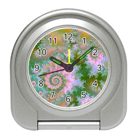 Rose Forest Green, Abstract Swirl Dance Desk Alarm Clock from ArtsNow.com Front