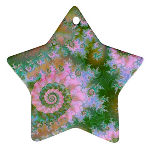 Rose Forest Green, Abstract Swirl Dance Star Ornament (Two Sides) from ArtsNow.com Front