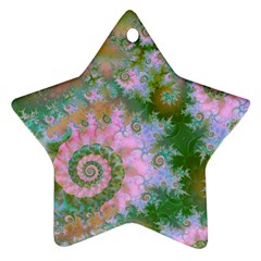 Rose Forest Green, Abstract Swirl Dance Star Ornament (Two Sides) from ArtsNow.com Front