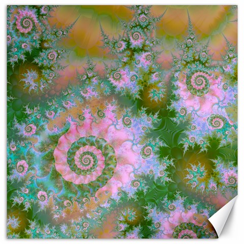 Rose Forest Green, Abstract Swirl Dance Canvas 16  x 16  (Unframed) from ArtsNow.com 15.2 x15.41  Canvas - 1